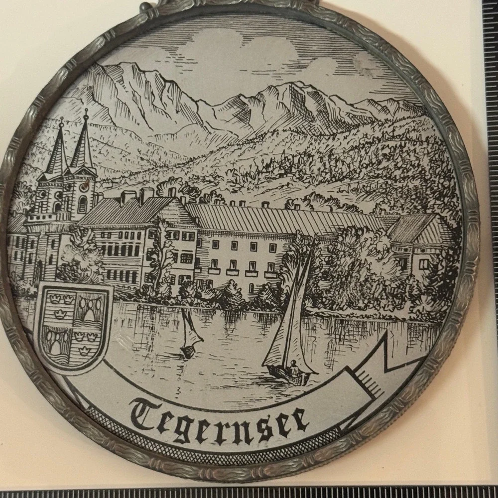 Vintage Decorative Wall Hanging Scenic Town Cityscape Embroidered Ribbon Germany